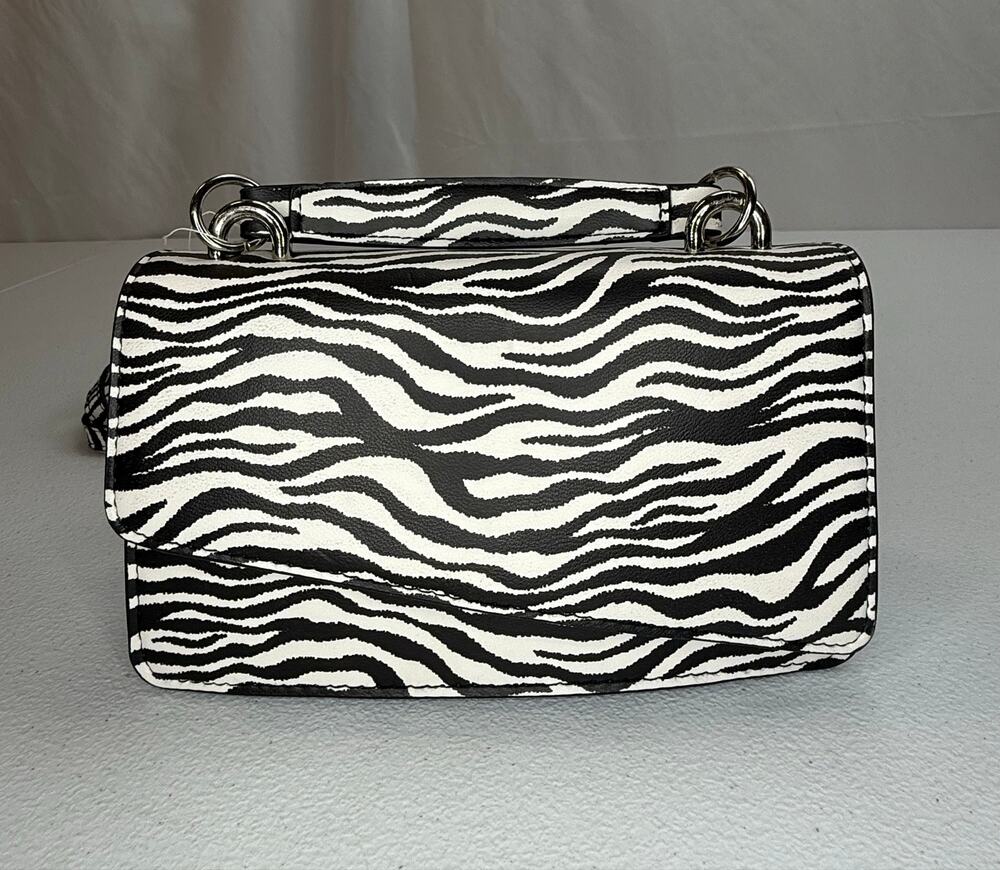 No Boundaries Women's Contemporary Top Handle Handbag, Black and White Zebra